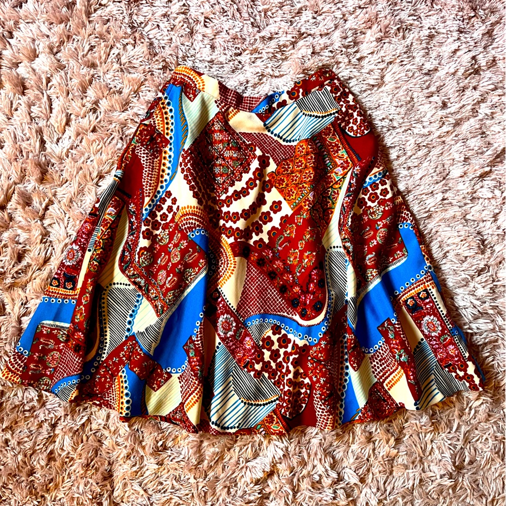 Vintage 1970’s Colorful Patchwork Circle Skirt
